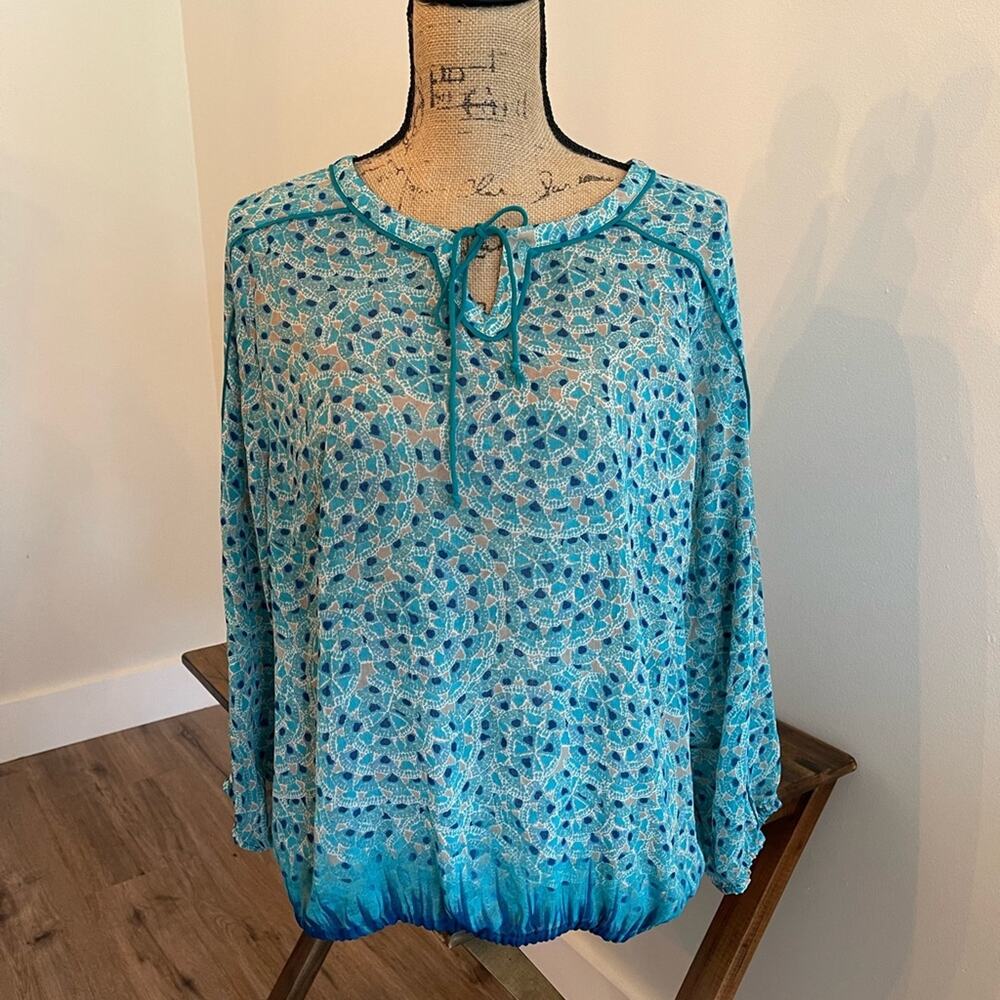 Lucky Brand Blouse Blue Size Large